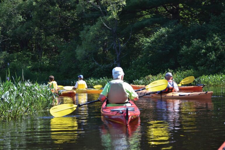 Highland Green residents enjoying the Cathance River Nature Preserve