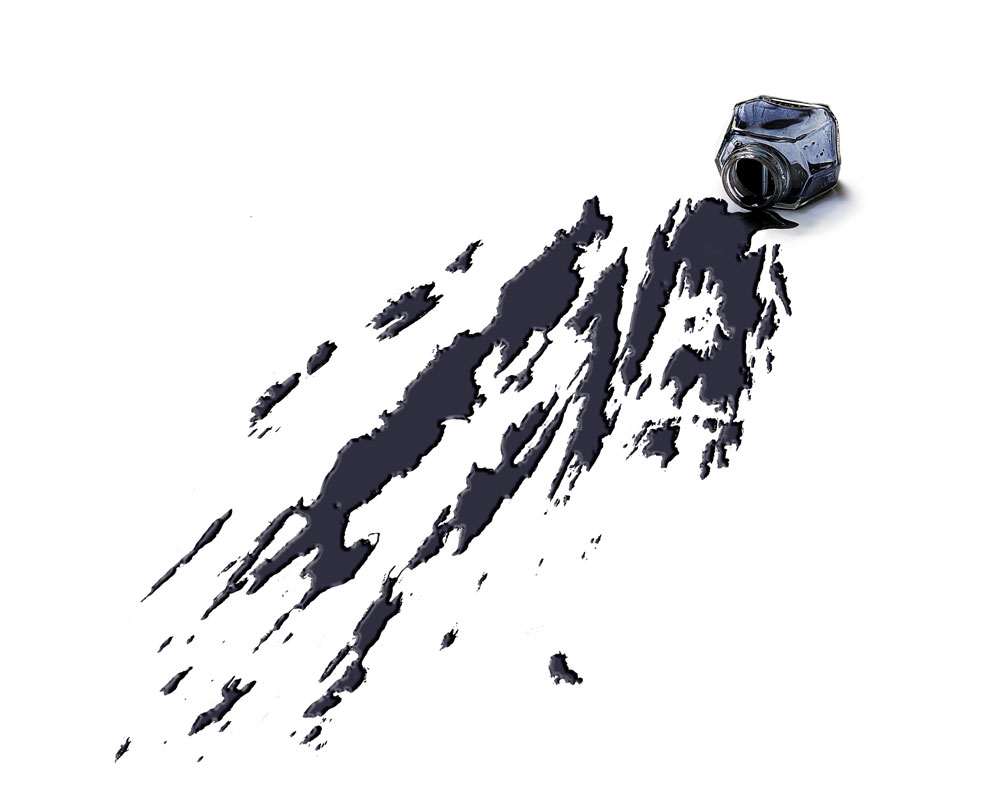spilled ink in the shape of Harpswell, Maine