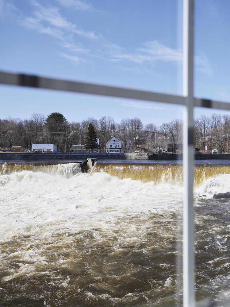 dams on the Kennebec River generate hydropower for the mill