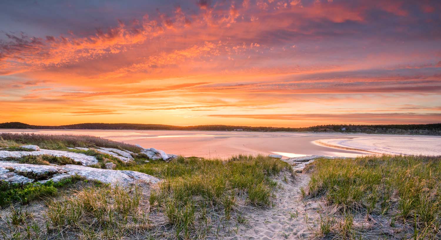 Popham Beach, one of many romantic spots in Maine