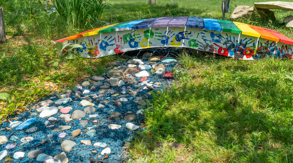 The River of Hope in the garden at Northern Light Acadia Hospital